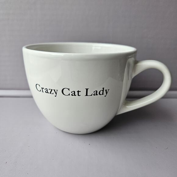 Hausenware Crazy Cat Lady Large Coffee Mug Cup White Porcelain 20 oz - Picture 1 of 4